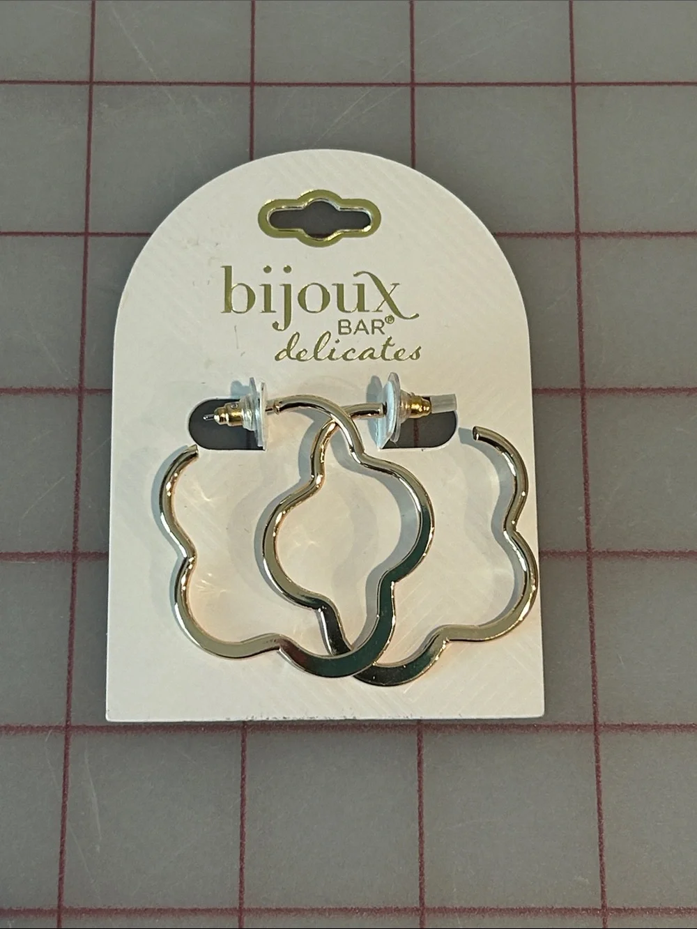 Bijoux Bar Delicates Gold Floral Outline Hoop Earrings